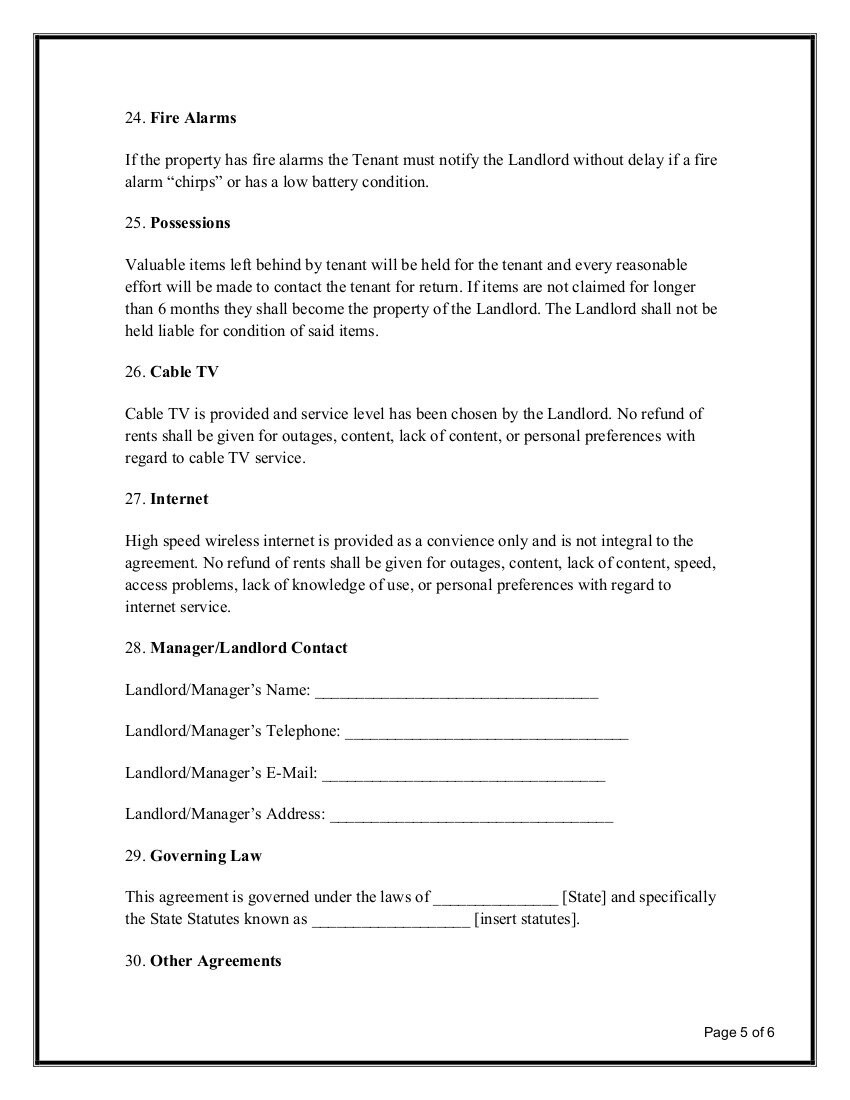 Easy to Edit Short Term Rental Agreement / Microsoft Word / Etsy