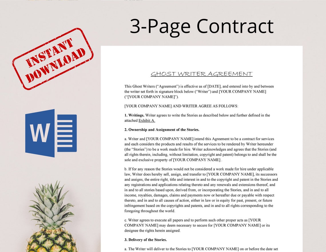 Free Ghostwriting Contract Template Free Ghostwriting Contract Template