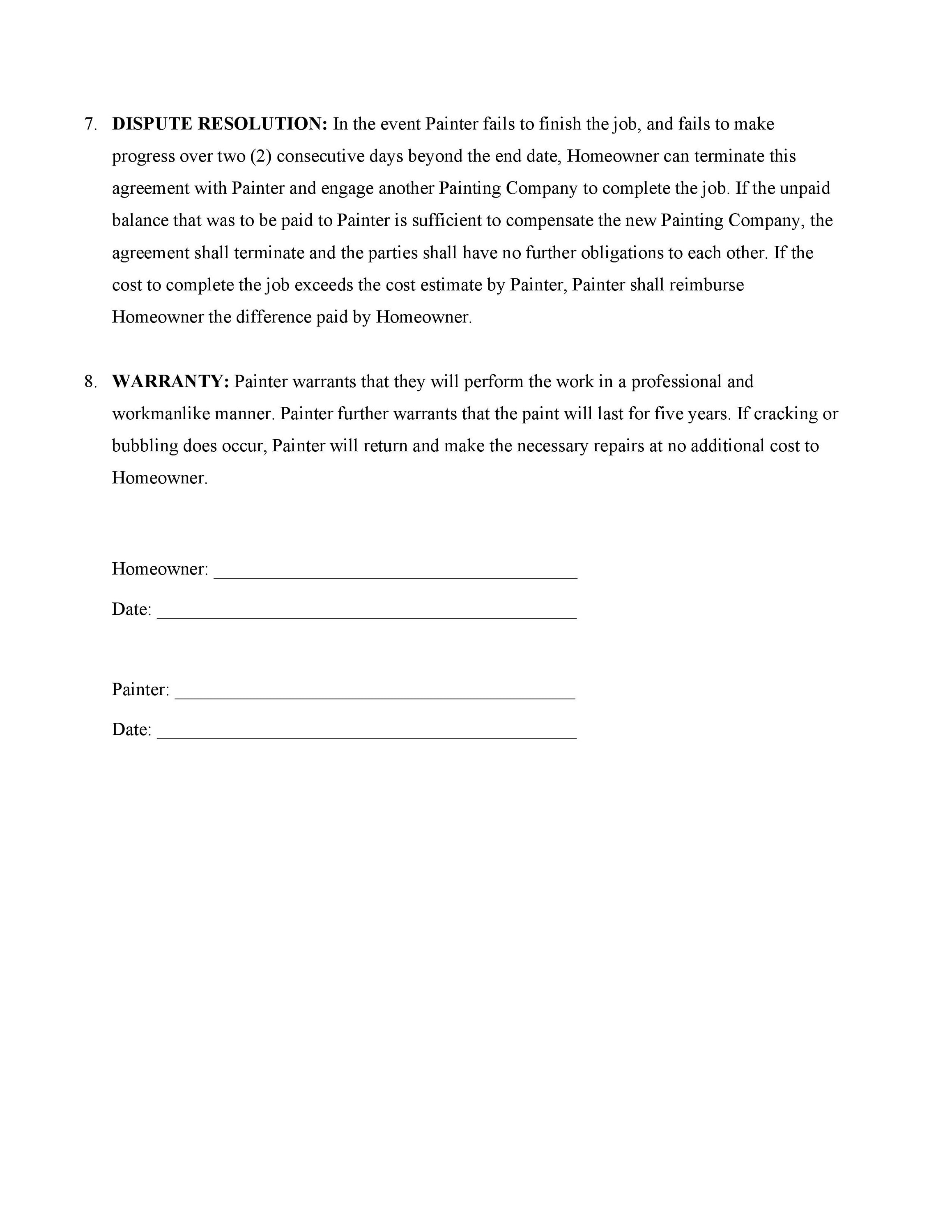 Editable Painting Contract Template
