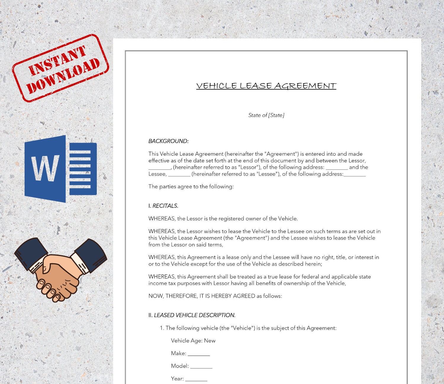 Vehicle Agreement - Etsy