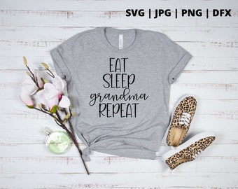 Essen Schlaf Oma wiederholen Svg | Oma Svg |  Oma Shirt Svg | Großmutter Svg | gesegnete Oma Svg | Mütter Tag Svg | Großeltern svg