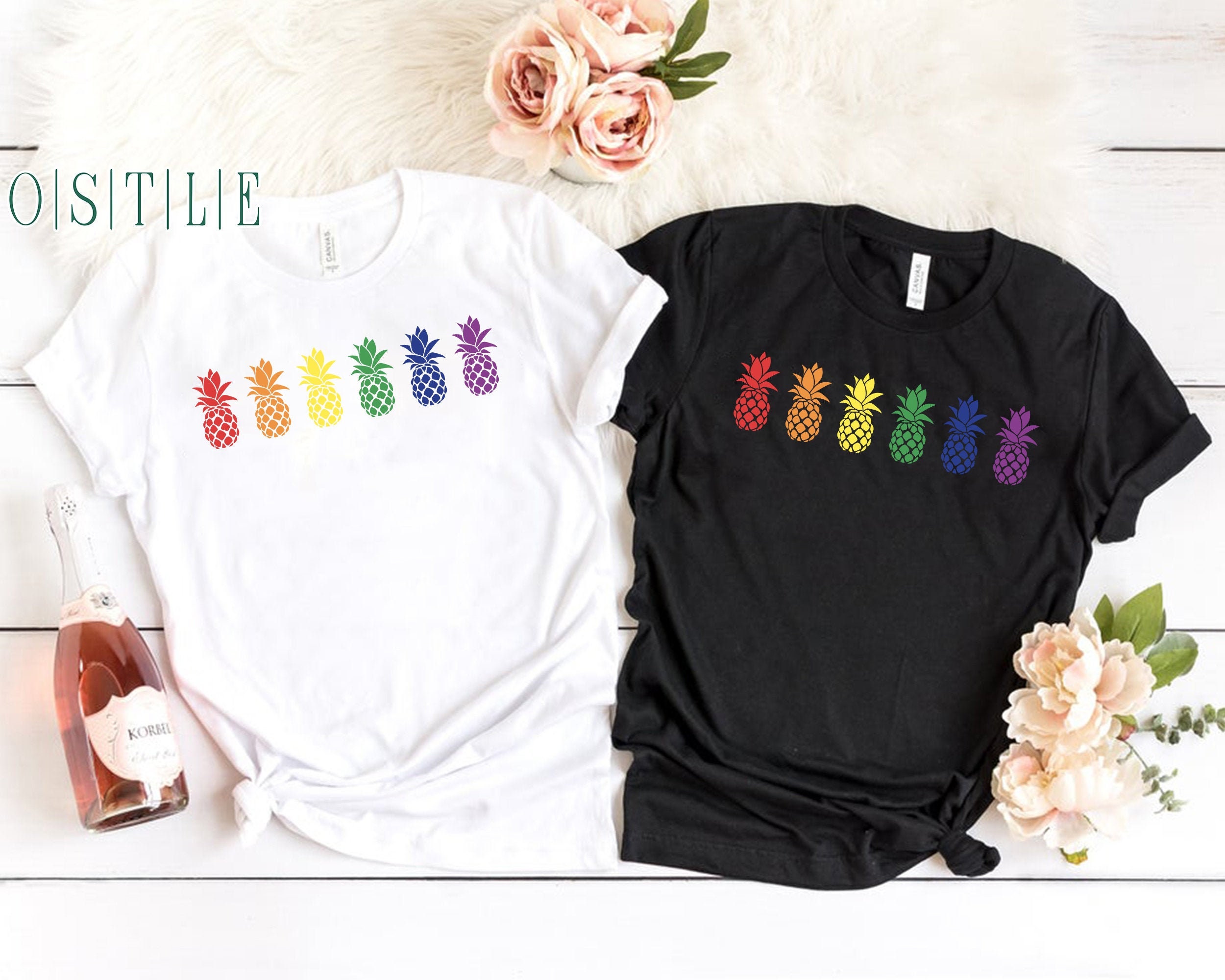 LGBT Pineapple Shirt Gay Pineapple Lesbian Pineapple Pride Etsy