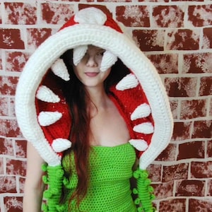 Handmade Piranha Plant Crochet Hood Piranha Plant Hood - Etsy main image 3