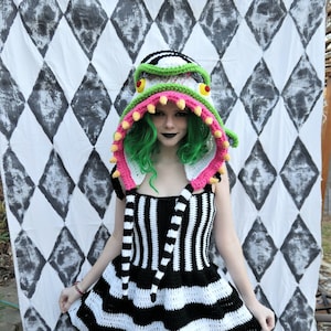 Crochet Toothy Terror costume | Sandworm Crocheted Outfit |  Dress and Hood | Fandom Dress