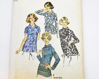 Vintage 1970s Simplicity Sewing Pattern 5359: Blouse Top, Bust 36 (Cut Pattern)