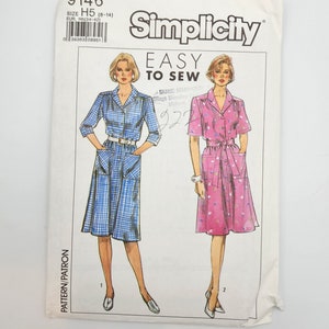 SIMPLICITY 9146 Sewing Pattern Dress with Pockets SIZE 6 - 14 | Uncut Pattern FF | 1980s Dress