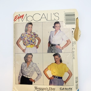 McCall&#39;s 1990s Blouse Sewing Pattern P217 - Size 10-14