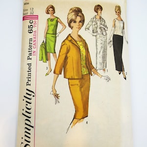 Simplicity Vintage Sewing Pattern 5206 | Vintage Dress Pattern with Jacket | CUT Pattern | Size 12 Bust 32