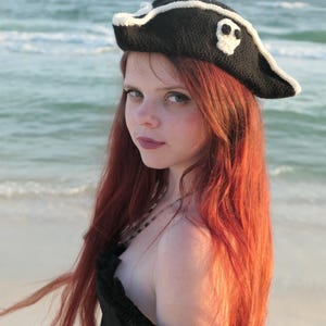 Crocheted Pirate Hat | Pirate Hat | Skull Hat | Handmade | Pirates | Sea Pirate | Sea Shanty | Crocheted Hat | Beanie | Cosplay Pirate |