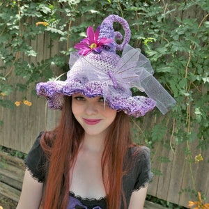 Crochet Fairy or Witch Hat | Witch Cosplay Hat | Fairy Cosplay Costume | Crochet Hat | Winter Hat | Spring Hat | Summer Hat | Fall Hat