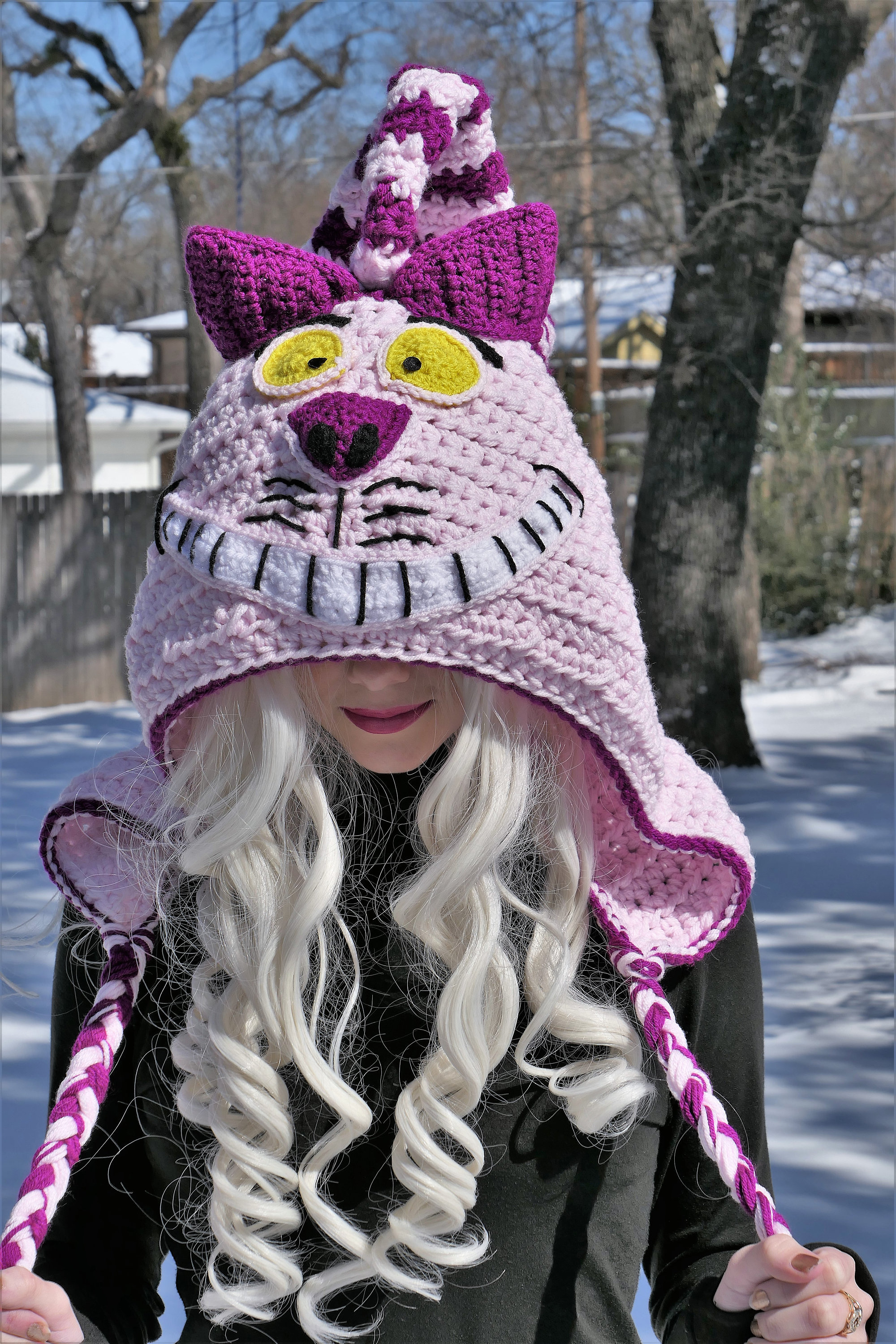 Cheshire Cat Crocheted Hood hat Alice in Wonderland Etsy