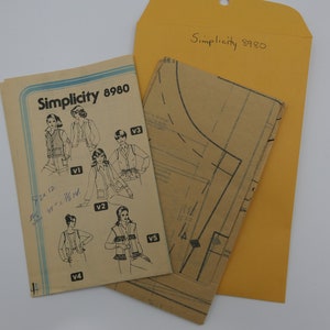 Simplicity 8980 Vest Sewing Pattern: 5 Styles, Size 12, UNCUT