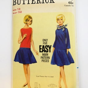 Butterick Sewing Dress Pattern 4165 | Vintage Dress Pattern | CUT Pattern | Size 12 Bust 32 | Easy Pattern