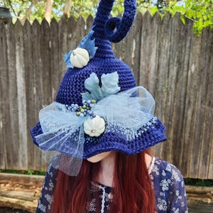 Crochet Fairy or Witch Hat | Witch Cosplay Hat | Fairy Cosplay Costume | Crochet Hat | Winter Hat | Spring Hat | Summer Hat | Fall Hat