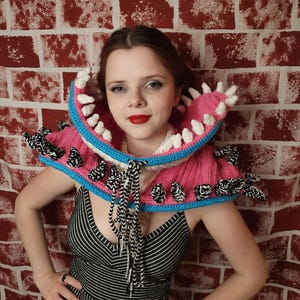 Twisted Toothy Terror Crochet Neckwarmer | Sandworm Hood | Halloween | Crocheted Neck Warmer  | Character Neckace| Cosplay Costume