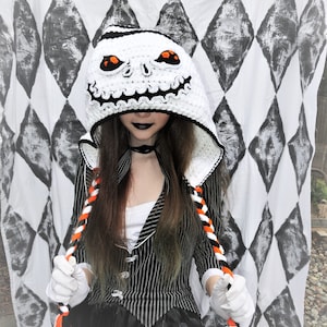 Skeleton crochet winter hood/ warm hat cosplay/ costume/ fandom/ winter hat