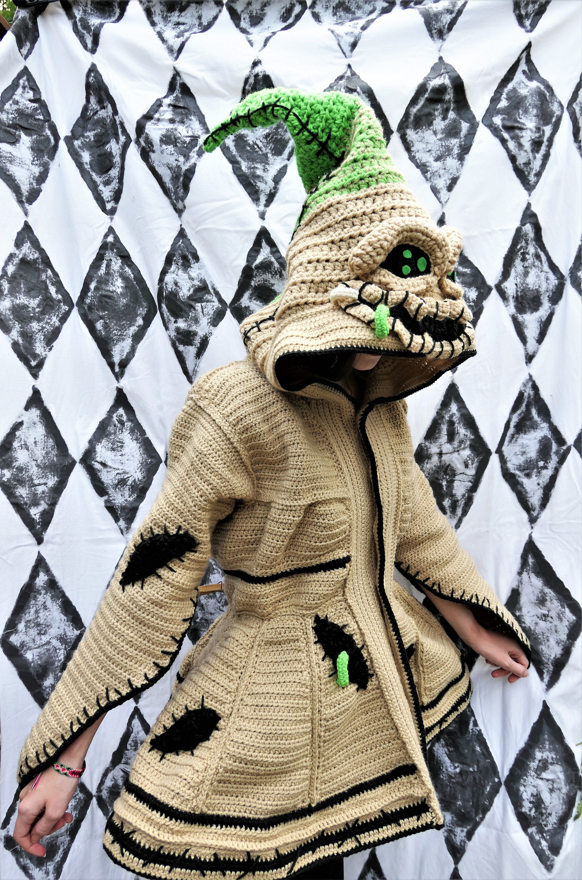 Crocheted Burlap Hooded Coat: Warm Costume Jacket - Etsy
