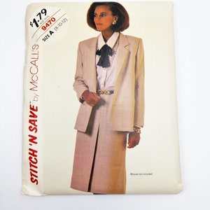 McCall&#39;s Vintage Sewing Pattern 9470 | Jacket and Dress Sewing Pattern 1985 | Uncut and FF | Size 8-10-12