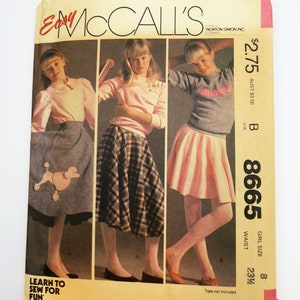 Vintage Pudel Rock Schnittmuster McCall&#39;s 8665 - Mädchen Größe 8