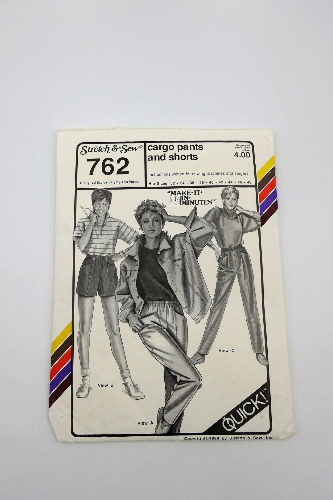 Vintage 80s Cargo Pants & Shorts Sewing Pattern 762 (sizes 32-42) - Etsy