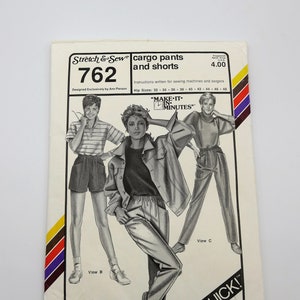 Vintage 80s Cargo Pants & Shorts Sewing Pattern 762 (Sizes 32-42)