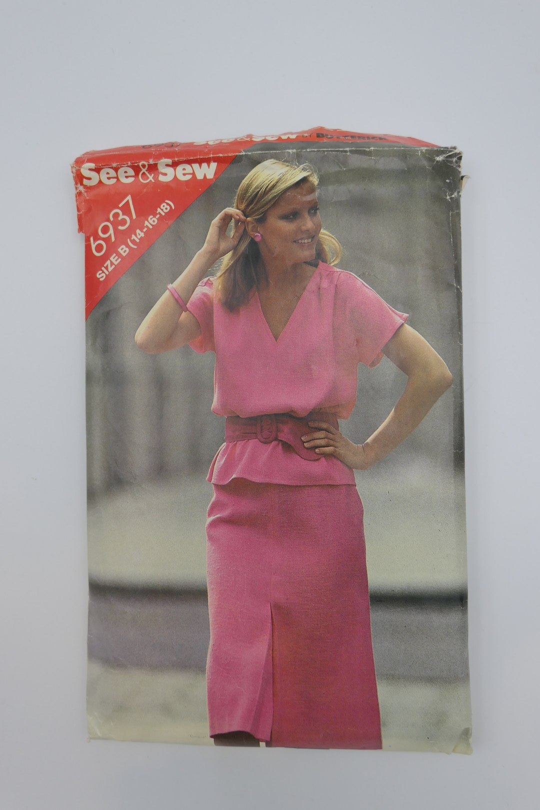 Vintage 1980s Misses Top and Skirt Sewing Pattern - Butterick 6937 ...