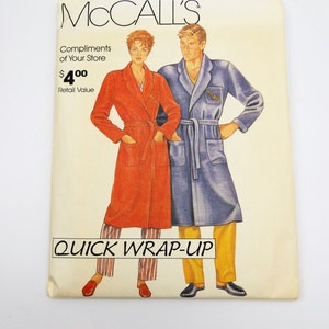 Patrón de costura McCall's 0011 / Patrón de costura de bata para mujer y hombre / Tamaño S-M-L-XL / Sin cortar y FF
