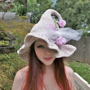 Crochet Fairy or Witch Hat | Witch Cosplay Hat | Fairy Cosplay Costume | Crochet Hat | Winter Hat | Spring Hat | Summer Hat | Fall Hat