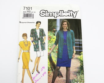 Einfachheit 7101 Schnittmuster : Kleid und ungefütterte Jacke, Größen 6-14