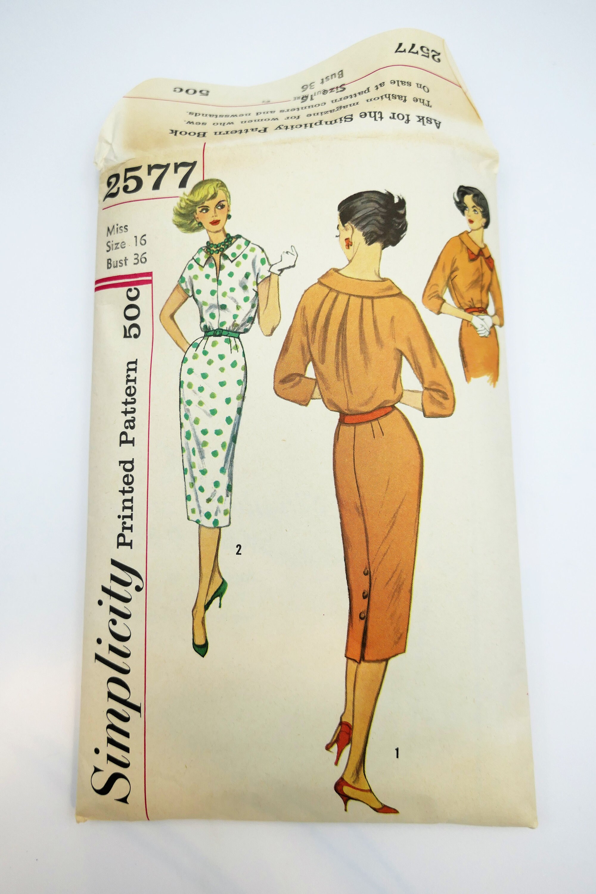 Simplicity Vintage Sewing Pattern 2577 Vintage Dress Etsy