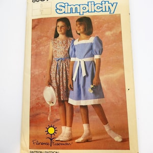 Girl&#39;s Dress Sewing Pattern Size 8 | Simplicity Sewing Pattern 6809 | Uncut Sewing Pattern | Florence Eiserman Pattern