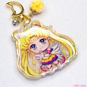 Eternal Sailor Moon - Porte-clés en acrylique époxy pailleté et holographique.