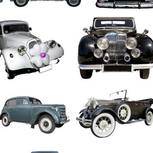 Vintage Cars Clip Art, Old Car Images, Iconic Car Pictures for Scrapbooking, Crafts, Card Making, Instant Download