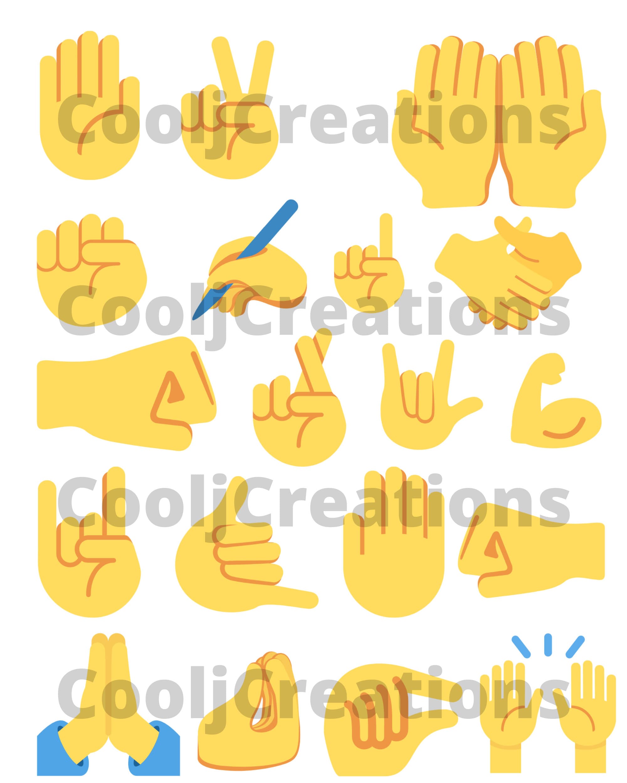 Hand Emoji Icon Set Hands Gestures Hand Emoticons Vector Illustration Hello  Thumb Up Waving Applause Handshake Etc High-Res Vector Graphic - Getty  Images