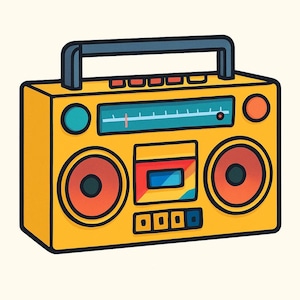 Throwback Vintage Tech Clipart - 1980s Retro Vibes - Cassette Tape, VHS Tape, Ghetto Blaster, Floppy Disk - Y2K Aesthetic Digital Download