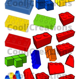 Building Blocks Clip Art, Building Blocks Images, Block Icons for Scrapbooking, Journals, Diaries, Crafts, Card Making, Instant Download