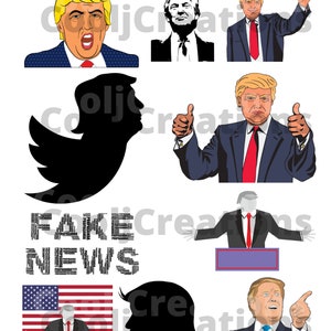Trump Clipart, Trump Icons, Trump Images for Scrapbooking, Journaling, Diaries, Crafts and Card Making, Instant Download