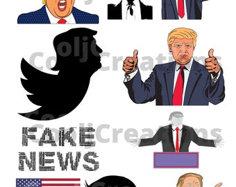 Trump Clipart, Trump Icons, Trump Images for Scrapbooking, Journaling, Diaries, Crafts and Card Making, Instant Download