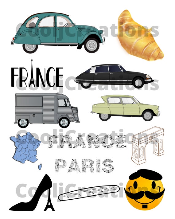 cars clip art in france