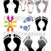 Feet Clipart, Paw Clipart, Feet Images, Paw Images for Scrapbooking, Journaling and Diaries Instant Download 