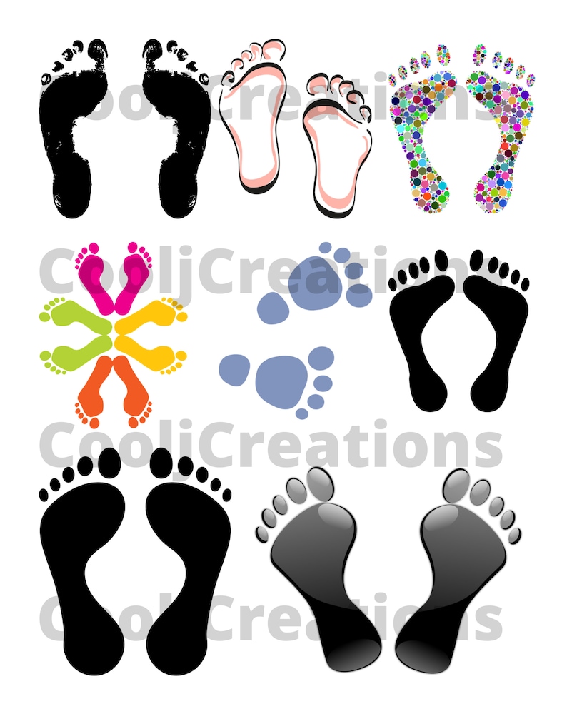 Feet Clipart, Paw Clipart, Feet Images, Paw Images for Scrapbooking, Journaling and Diaries Instant Download 