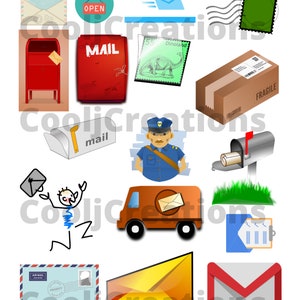 Post Clip Art, Mail Bilder für Scrapbooking, Journals, Tagebücher, Cricut, Kunsthandwerk, Kartenherstellung, Sofortiger Download