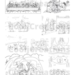 Biblical Clipart, Bible Scene Images, Bible Collage, Black & White Bible Pictures for Scrapbooking, Journaling, Diaries, Instant Download