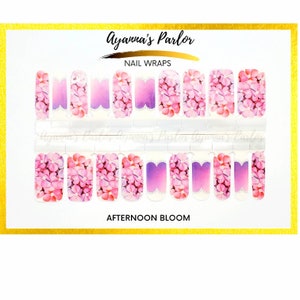 Nail Wraps | Afternoon Bloom | Nail Polish Stickers | 20 Piece Nail Polish Strips |