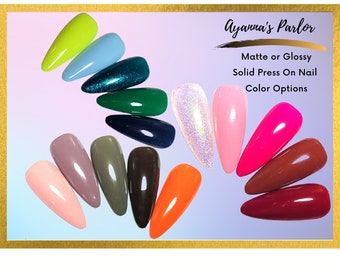 Solid Color Press On Nails: Gel Polish, Matte or Gloss