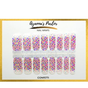 Rainbow Confetti Nail Wraps: Shimmery Nail Polish Stickers