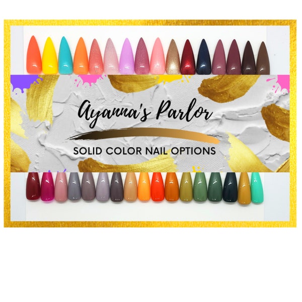 Solid Color Press on Nails | Gel Polish Press On | Builder Gel Press On | Pick Your Nail Style | Matte Nail Options | Stick  On Nails