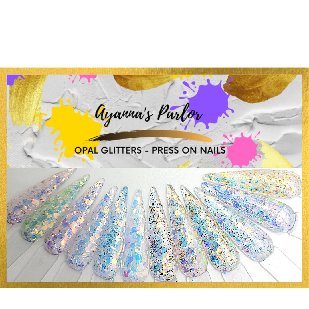 Opal Glitters Encapsulated Glitter Builder Gel Press on Nails Gel