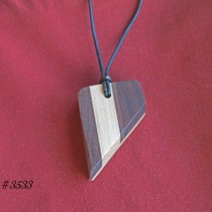 Maple and Walnut Hardwood Pendant #3533 Handcrafted and Made in Montana