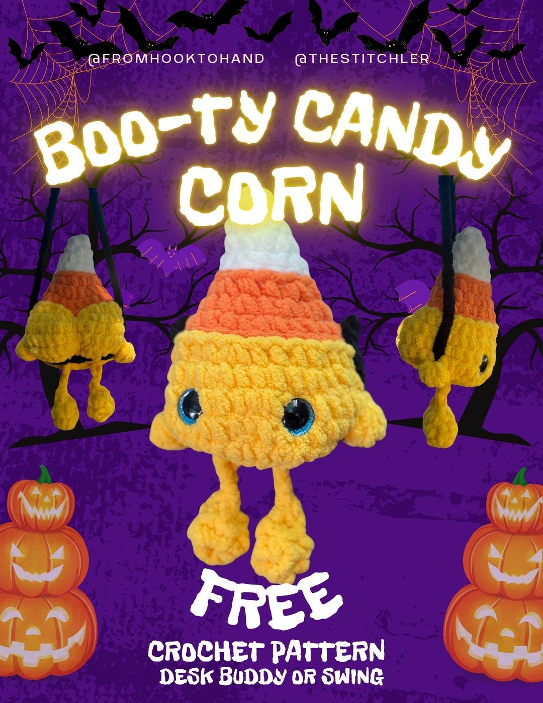 Candy Corn Plush - Amigurumi - Desk Buddy or Swing - Crochet Pattern ...